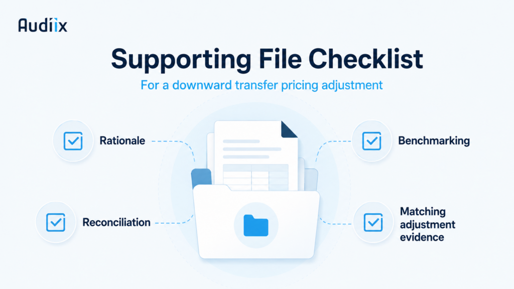 Supporting file checklist for a downward transfer pricing adjustment